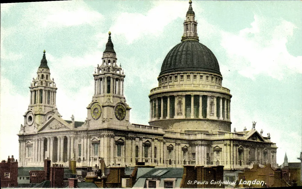 Catedral de St. Paul, Londres — vista panorâmica — editor não identificado - Frente