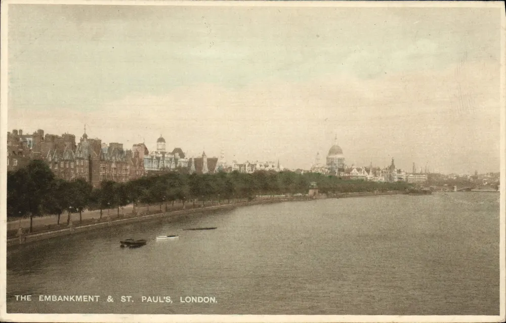 The Embankment & St. Paul's, London — Panoramablick auf die Themse mit dem Dom von St. Paul im Hintergrund - Vorderseite