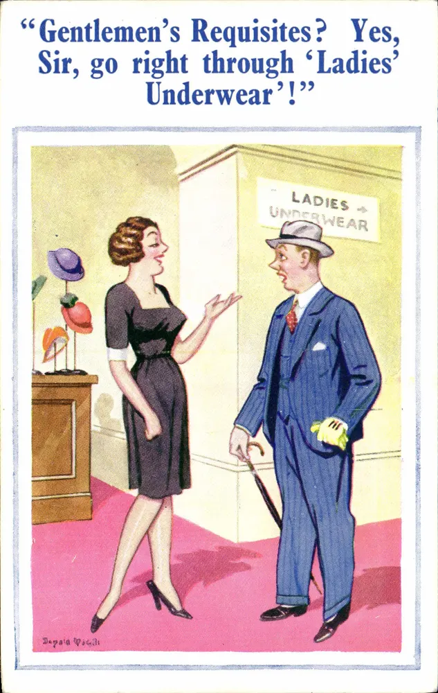 Frauenunterwäsche — Humor — Donald McGill Comics n°1830 - Vorderseite
