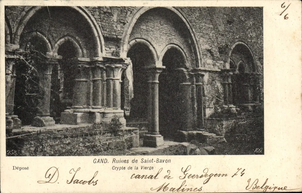 Gand. Ruínas de Saint-Bavon — Cripta da Virgem — F. O. n°258 - Frente