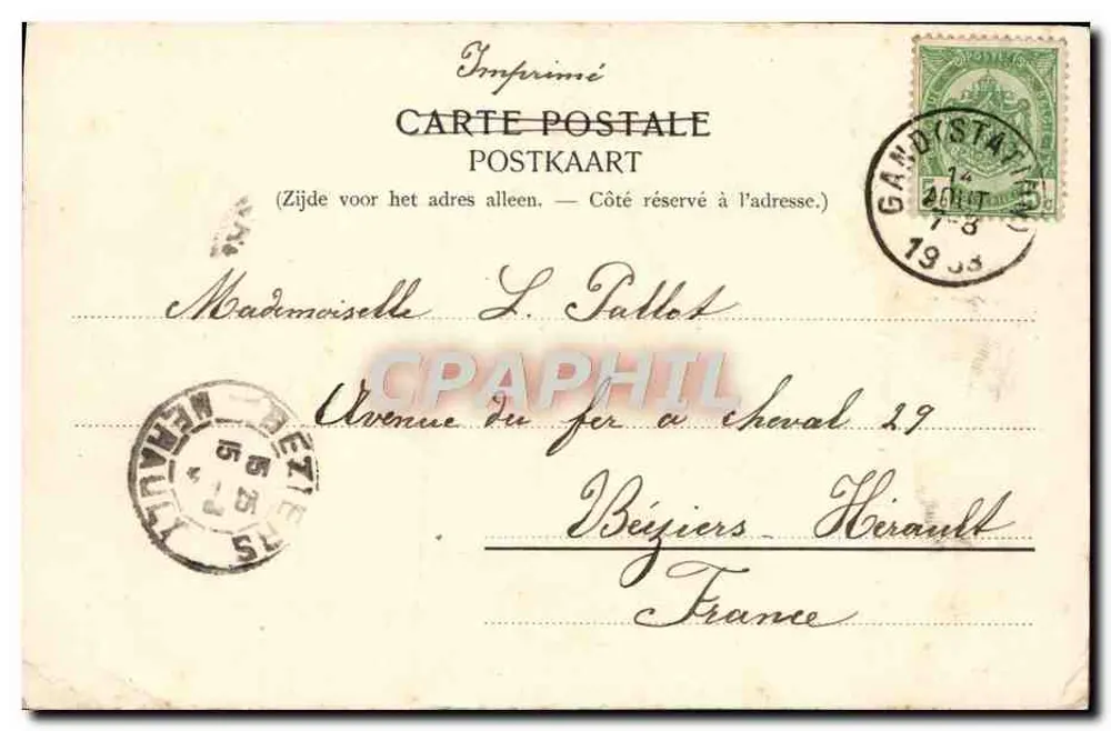 Gand — Castelo de Gérard le Diable — D. Jacobs n°8/6 - Verso