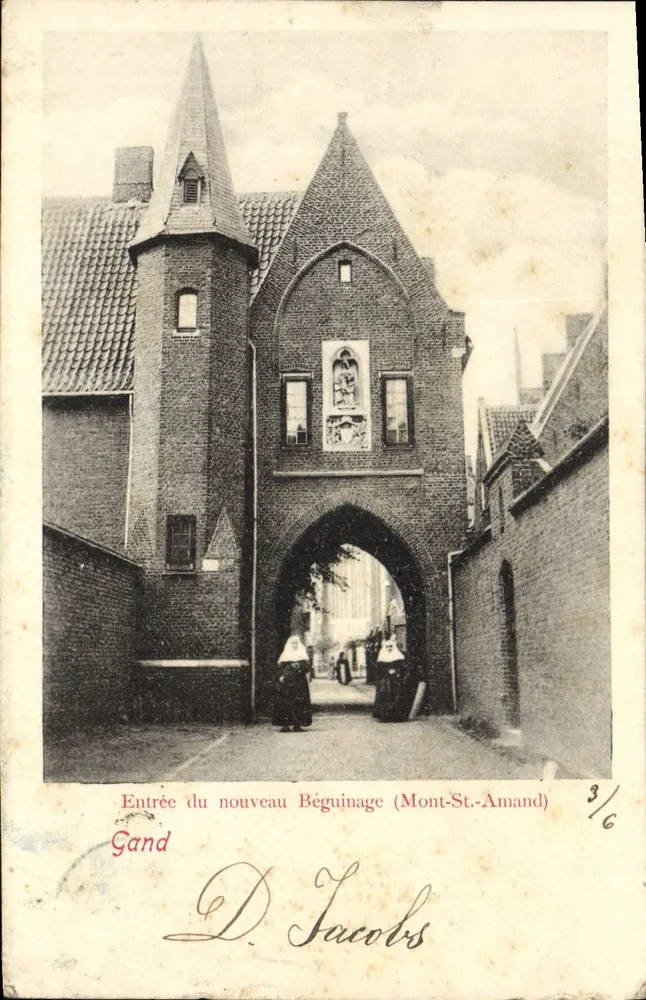 Eingang des neuen Béguinages (Mont-St-Amand) — Verlag D. Jacobs, Gand, n° 3/6 - Vorderseite