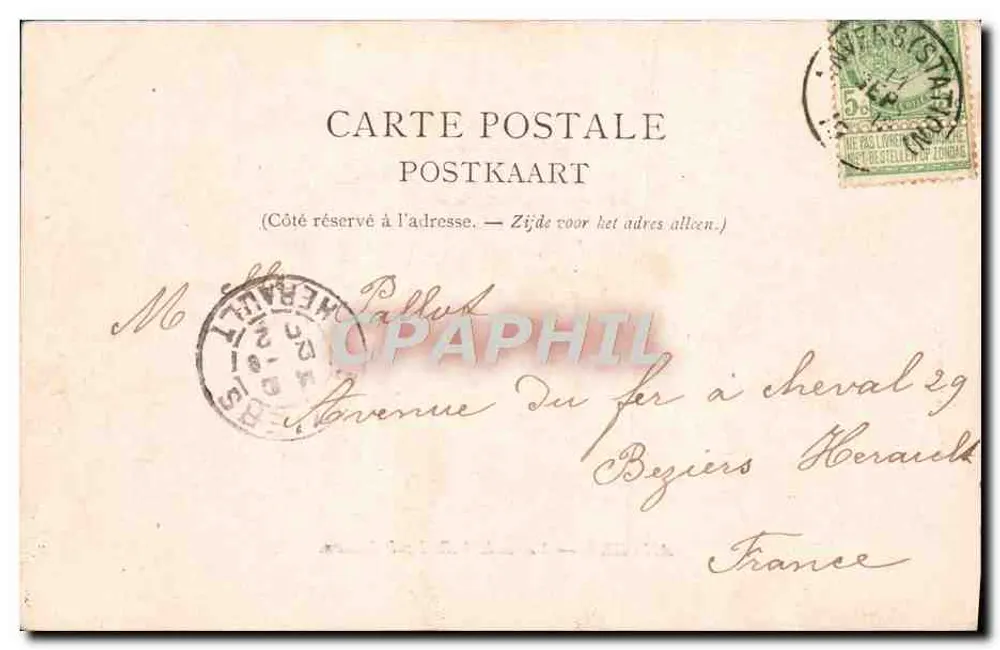 Antwerpen — Vogelperspektive der Stadt — J. Debavernier, Nr. 18, G.H. Éd. A. - Rückseite