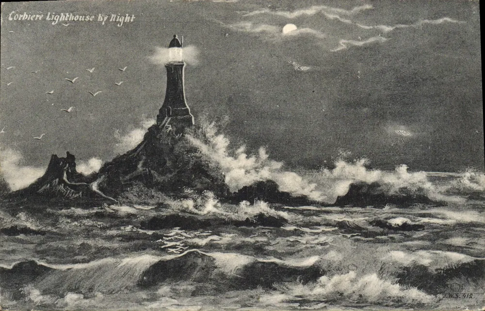 Farol de Corbière à noite — ilustração — J.W.S. 418 - Frente