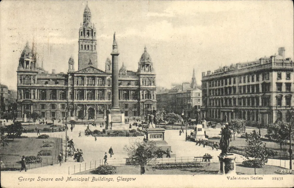 George Square and Municipal Buildings, Glasgow — Valentine's Series 22431 - Vorderseite