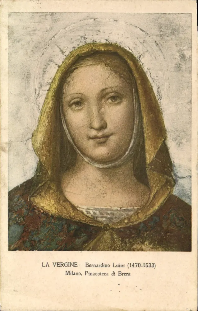 Die Jungfrau — Bernardino Luini (1470–1533) — Werk in der Pinacoteca di Brera, Mailand - Vorderseite