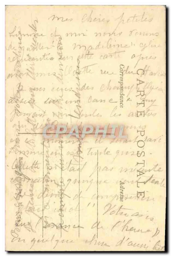 Paris - Die Kirche Sainte-Madeleine und die Perspektive der Grands Boulevards — C.M. n°92 - Rückseite