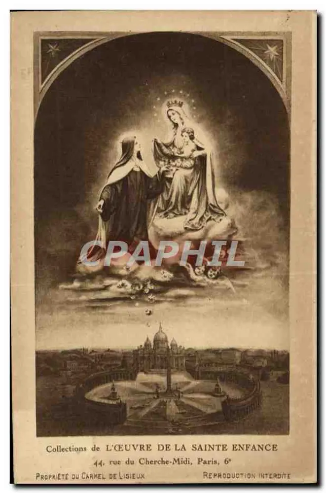 Virgem com o Menino — aparição a uma religiosa — Coleções da Obra da Santa Infância, 44 rue du Cherche-Midi, Paris 6e - Frente