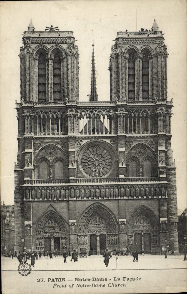 PARIS — Notre-Dame — A Fachada — Front of Notre-Dame Church — n°27 - Frente