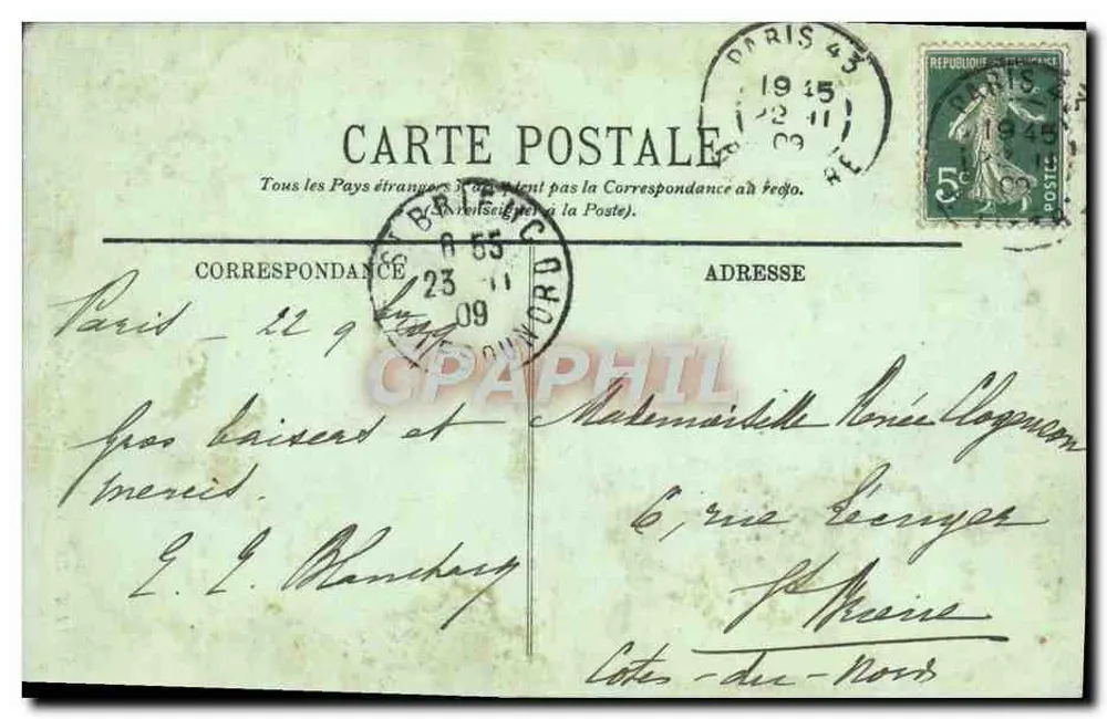 Paris (XVIIIe) — O Sagrado Coração — LL. — n° 1177 - Verso