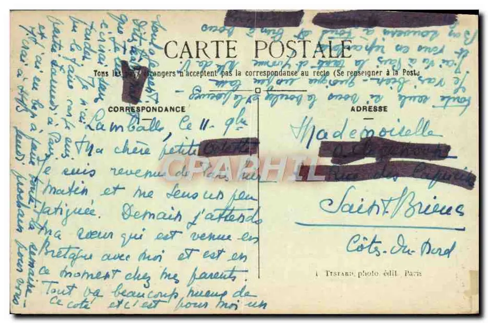 PARIS — Der Pont d'Arcole und das Rathaus — E.M. - Rückseite