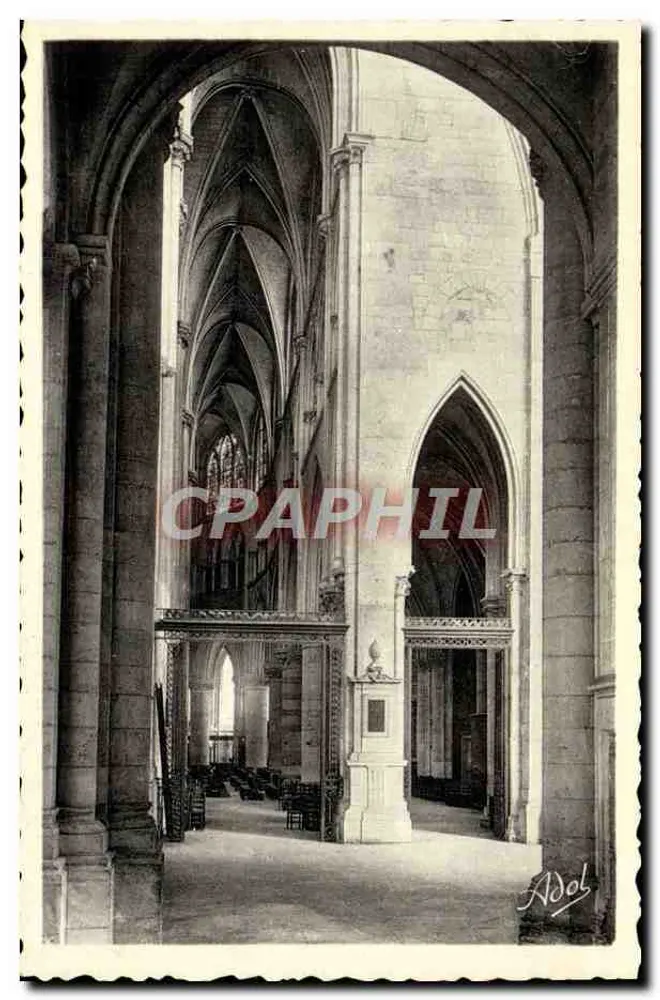 Innenraum der Kathedrale — Eingang der beiden Ambulatorien des Chors — Imp. A. Dolbeau, rue Aurray, Le Mans - Vorderseite