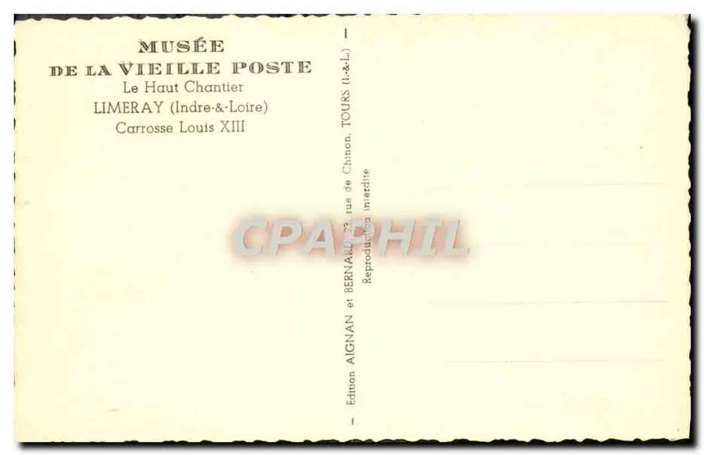 Kutsche Louis XIII — Museum der Alten Post — Edition AIGNAN - Rückseite