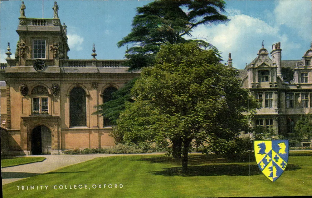 Trinity College, Oxford — vista da entrada e do jardim — J. Salmon, Sevenoaks - Frente