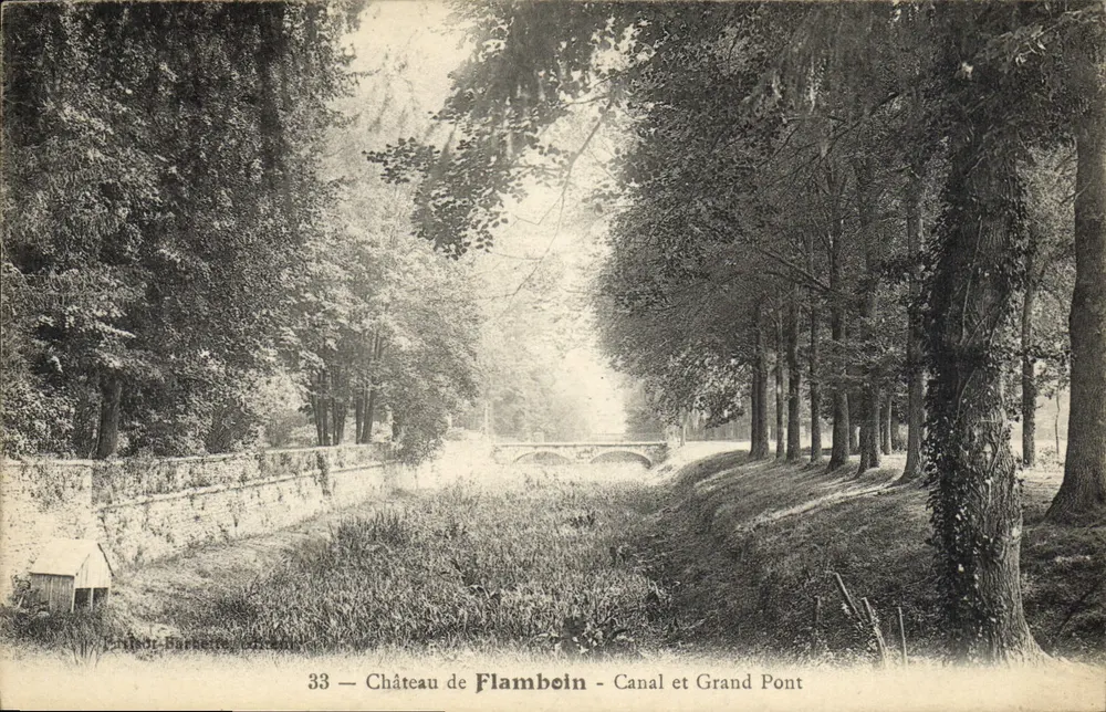 Schloss Flamboin — Kanal und Großer Brücke — Verlag: C. Bérenger, Nr. 33 - Vorderseite