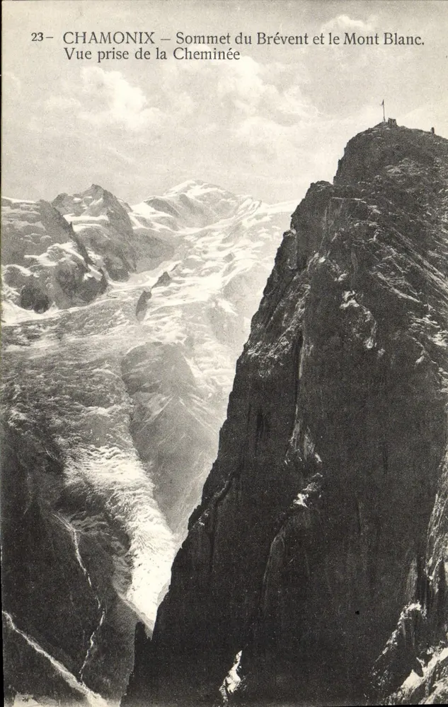 Chamonix — Gipfel des Brévent und Mont Blanc — Ansicht vom Schlot - Vorderseite