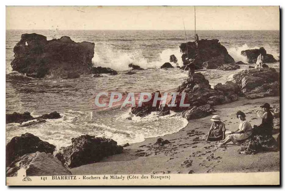 Biarritz - Rochos de Milady (Costa dos Basques) — n° 141 - Frente