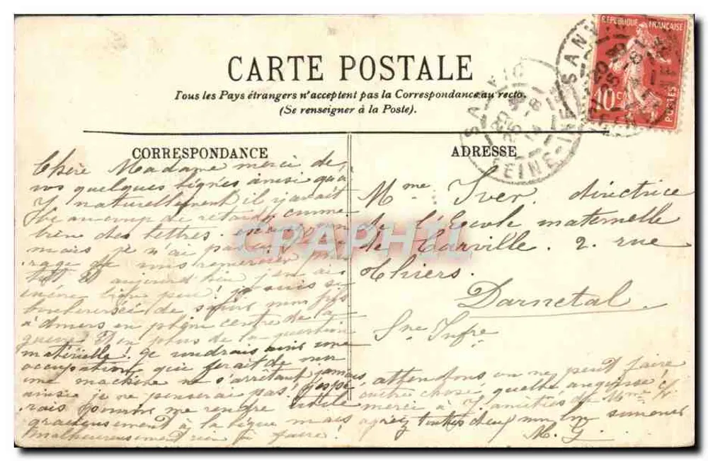 Sanvic — O Castelo e o Parque — LL. — n° 367 - Verso