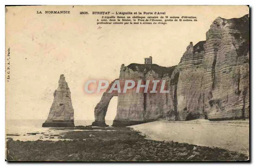 Étretat — Die Aiguille und die Porte d'Aval — La C.P.A., Paris - Vorderseite