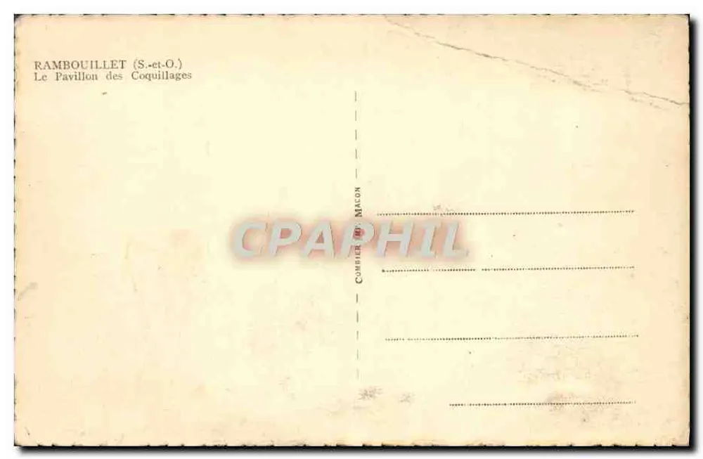 Rambouillet (S.-et-O.) — O Pavilhão das Conchas — Editor Combier & Macon - Verso
