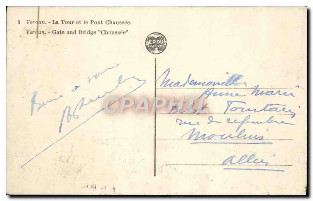 Verdun — La Tour und der Pont Chaussée — Verdun-Edition - Rückseite