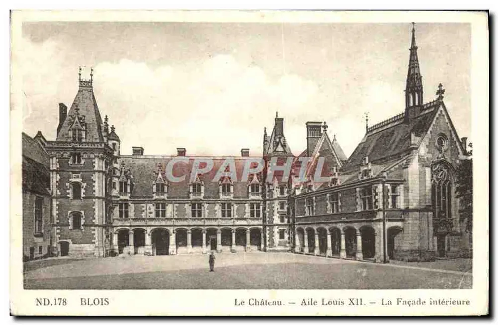 Blois — Das Schloss — Flügel Louis XII — Die Innenfassade — Verlag J. E. Bulloz - Vorderseite
