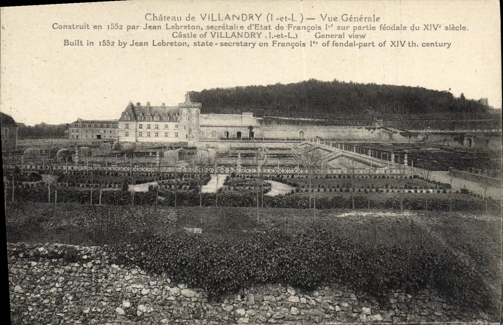Castelo de VILLANDRY — Vista Geral — Editor: Faure photo-éditeur Tours - Frente