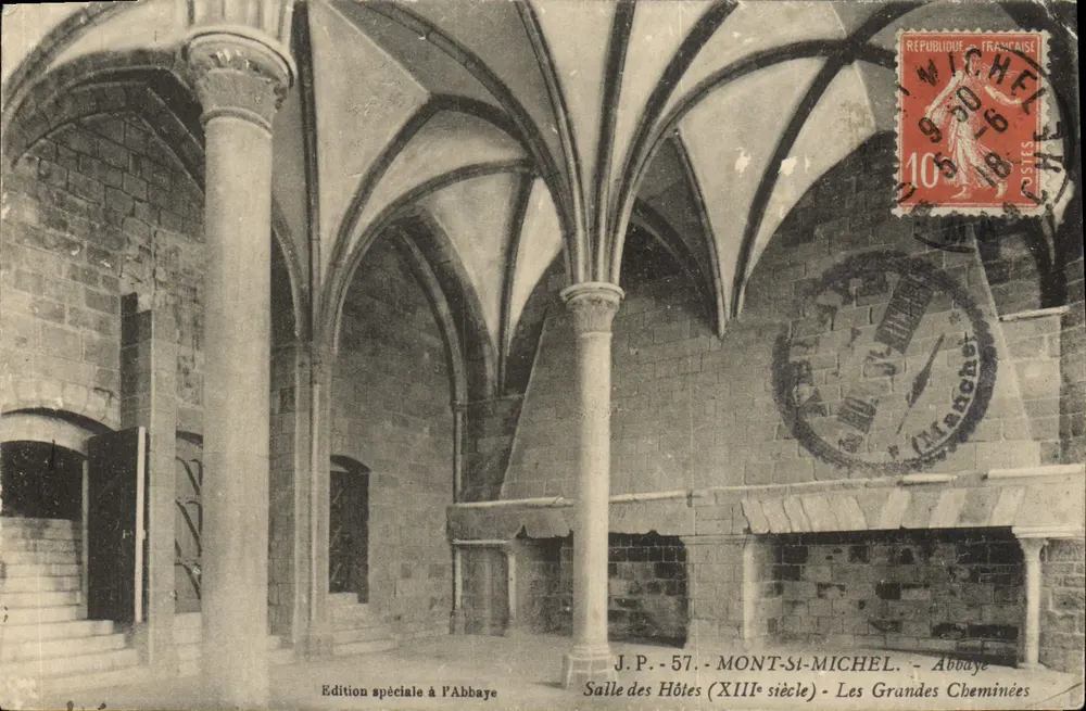 Mont-Saint-Michel — Saal der Gäste (13. Jahrhundert) — J.P. 57 — Sonderausgabe in der Abtei - Vorderseite
