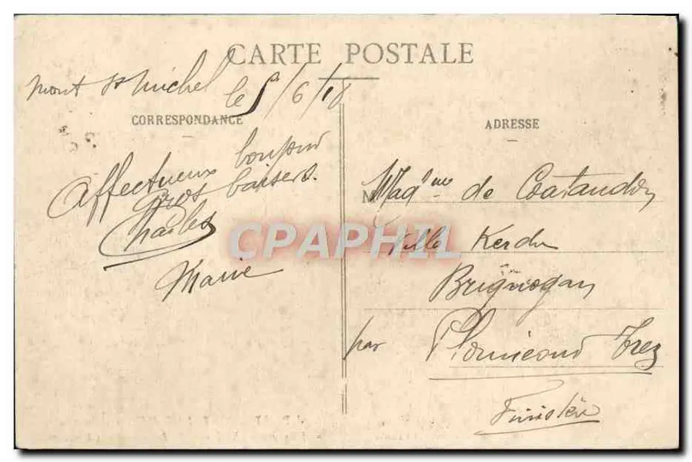 Mont-Saint-Michel — Saal der Gäste (13. Jahrhundert) — J.P. 57 — Sonderausgabe in der Abtei - Rückseite