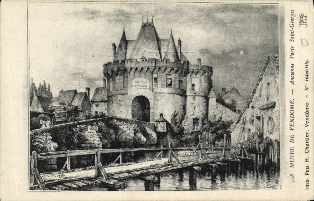 Oude Poort van Vendôme — Hotel de Ville — Museum — Pap. H. Chartier, n°228 - Voorkant