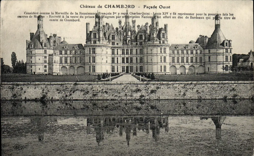 Castelo de CHAMBORD — Fachada Oeste — Editor E.D. (impressor) - Frente