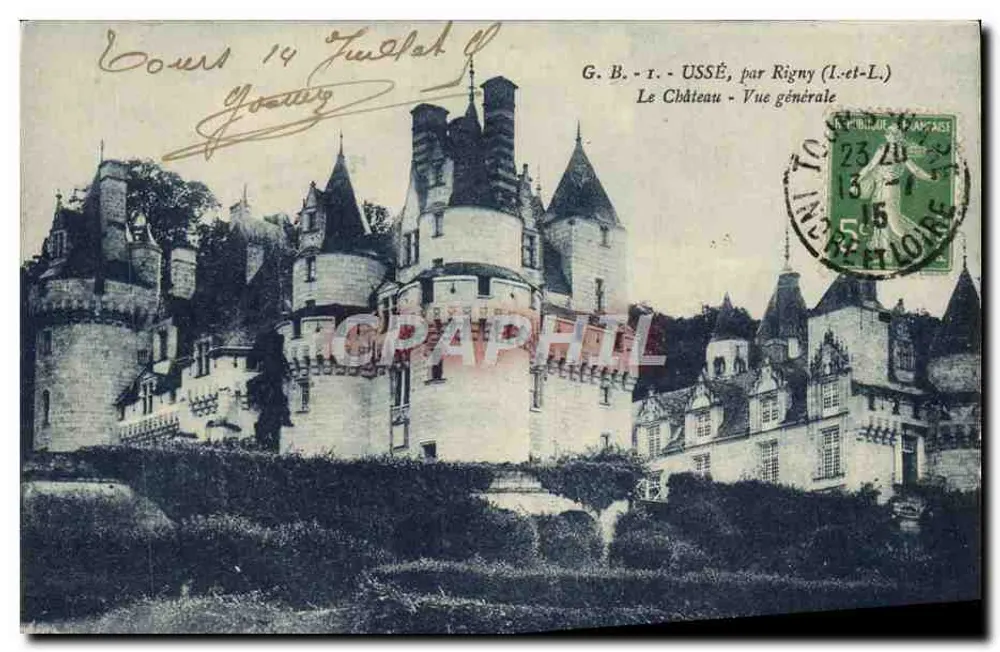 Castelo de Ussé — Vista geral — G. B. - Rigny (Loir-et-Cher) - Frente