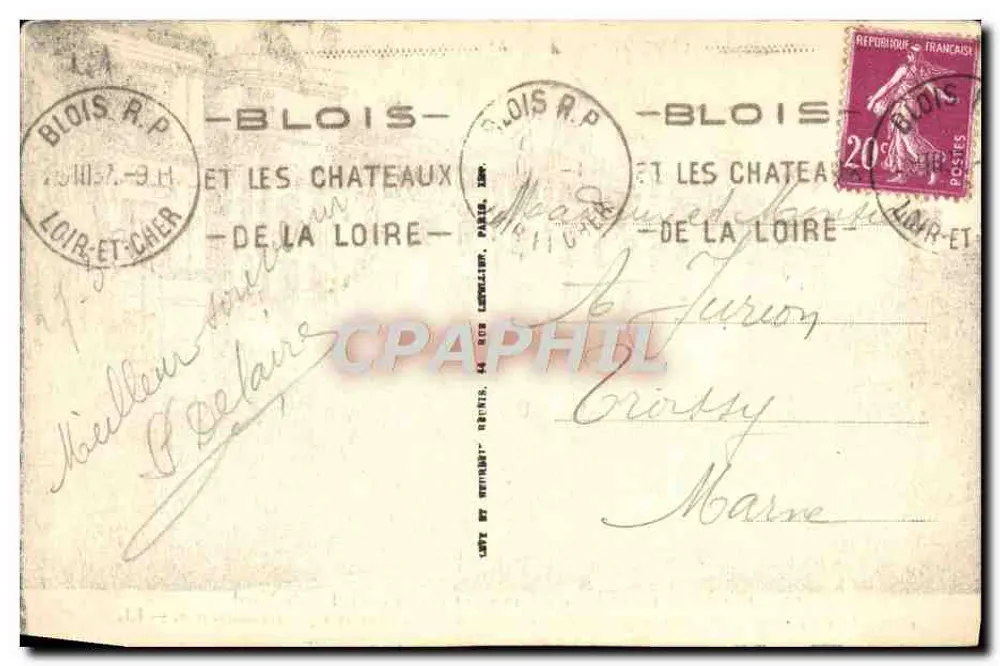 Blois — Zamek (Zabytek), fasada północna zwana Skrzydłem Franciszka I — LL. - Rewers