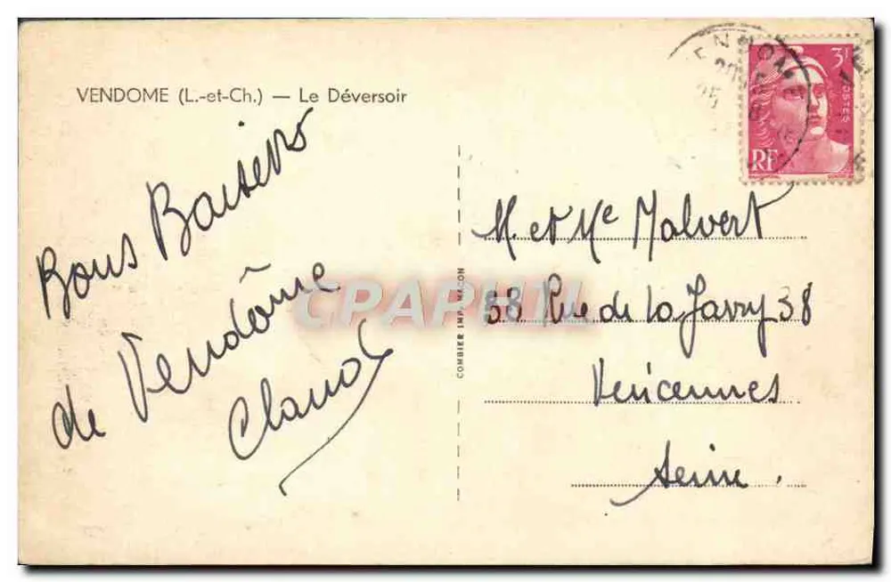 Vendôme (Loir-et-Cher) — Le Déversoir avec église et bâtiments — éditeur Cim - Verso