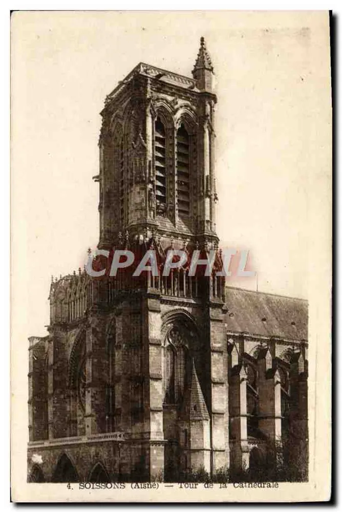 Soissons (Aisne) — Torre da Catedral — Éd. B. Dougarène et Cie, n°4 - Frente