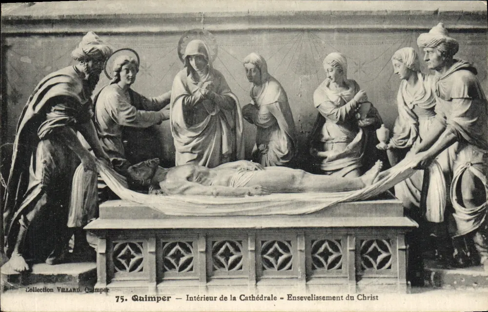 Quimper — Innenraum der Kathedrale — Beerdigung des Christus — Sammlung VILLARD, Quimper, n°75 - Vorderseite