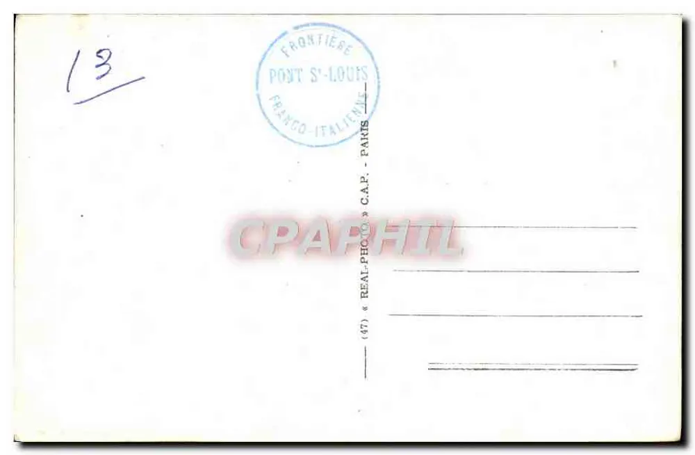 Menton — Grimaldi. Widok z granicy i mostu St Louis - Rewers