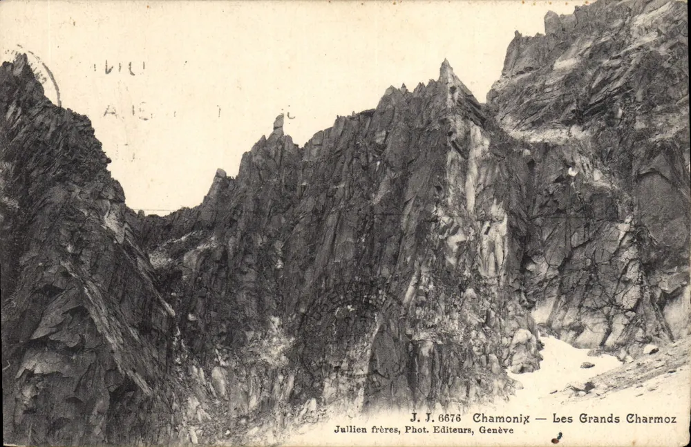 Os Grandes Charmoz — ChamoniX — Jullien frères, Fot. Editores, Genebra - Frente