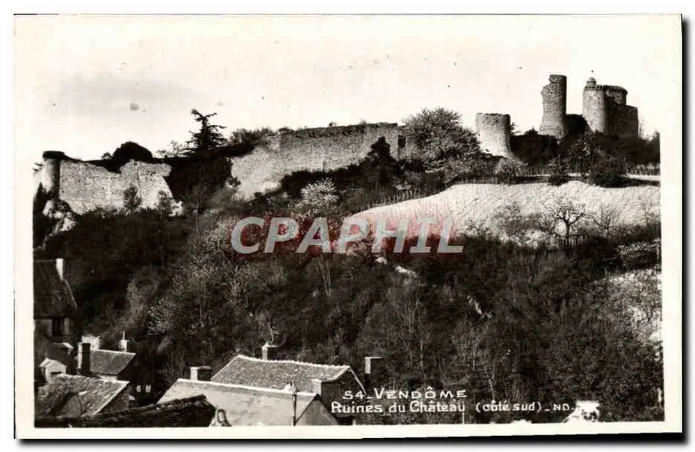 Vendôme — Ruínas do Castelo (lado sul) — REAL-PHOTO C.A.P. PARIS n°42 - Frente