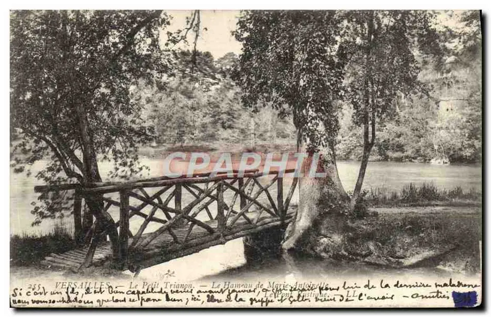 Versailles — Der Kleine Dreieck — Das Dorf der Marie-Antoinette — Der rustikale Brücke - Vorderseite