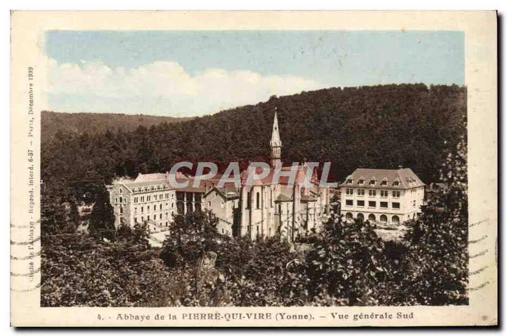 Abtei la Pierre-qui-Vire (Yonne) — Allgemeiner Blick nach Süden — Hépord, Nr. 6-37, Paris, Dezember 1929 - Vorderseite