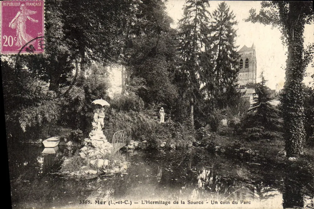Mér (L.-et-C.) — A Hermitagem da Fonte — Um canto do Parque — L. Lenormand, n°3385 - Frente