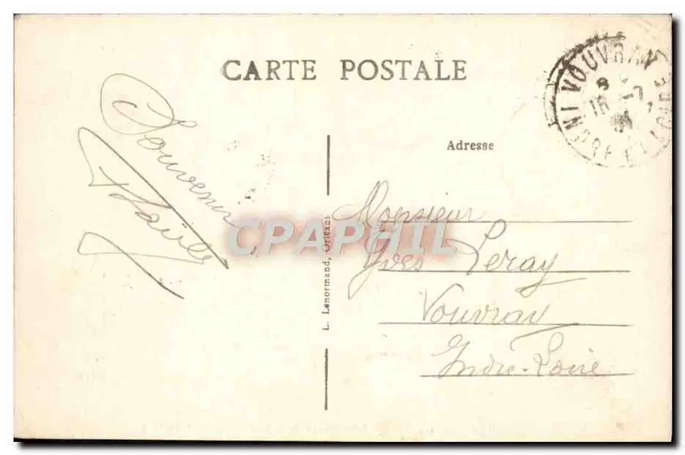 Mér (L.-et-C.) — A Hermitagem da Fonte — Um canto do Parque — L. Lenormand, n°3385 - Verso