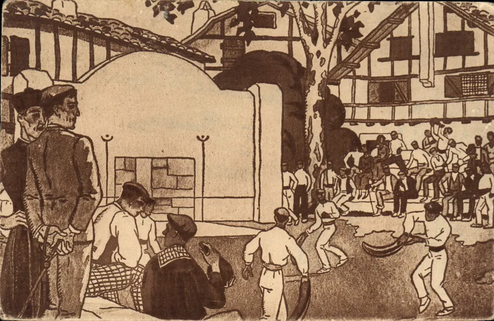 Pêle in Chistera — Baskenland — Héliogravure Marcel Delbosc, n°241 - Vorderseite