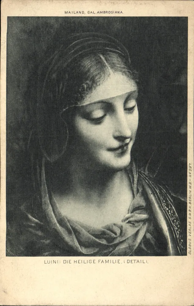 Detail der Jungfrau Luini — Ambrosianische Galerie, Mailand — Globus Verlag Berlin - Vorderseite