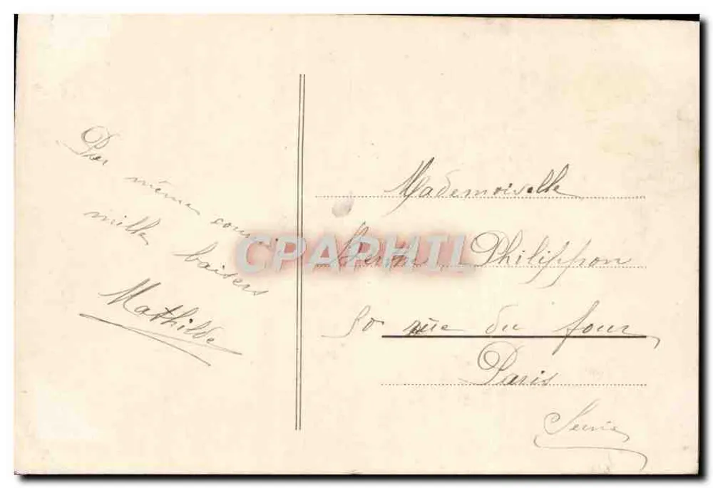 Frau mit Blumenstrauß — Zärtliches Andenken — Paris, Nr. 297 - Rückseite