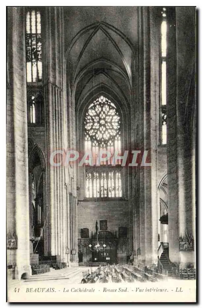 Beauvais - Die Kathedrale - Südrosenfenster - Innenansicht - LL - Vorderseite