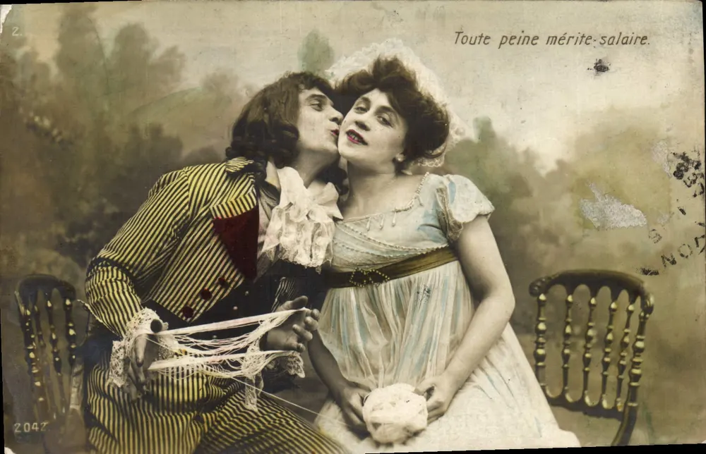 Couple amoureux — scène de tendresse — éditeur SANDO (n° 2047) - Vorderseite