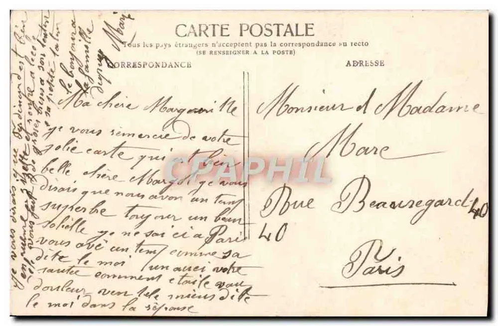 Frau mit Margeriden — F.K. Paris — n°204 - Rückseite
