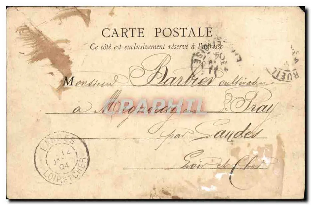 Kaserne der Artillerie von Porteresse in Rueil (S.-et-O.) — Verleger A. Bourdier, Druckerei-Verlag, Versailles - Rückseite